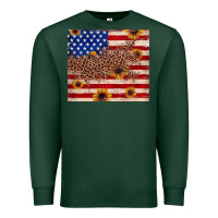Sports Green American flag leopard sunflower Premium Sweatshirt - JahusDesignShop