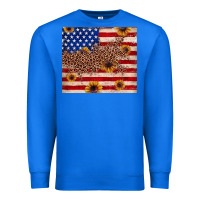 True Royal American flag leopard sunflower Premium Sweatshirt - JahusDesignShop