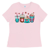 Bubblegum Pink mom fuel coffee cups Ladies Tee - OliviaCreatesArt