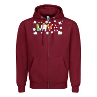Burgundy love tooth and tooth fairy Zipper Hoodie - AdoDesignShop