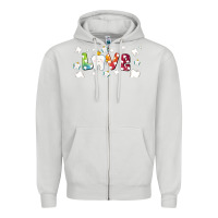 Dove Grey love tooth and tooth fairy Zipper Hoodie - AdoDesignShop