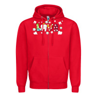 Red love tooth and tooth fairy Zipper Hoodie - AdoDesignShop