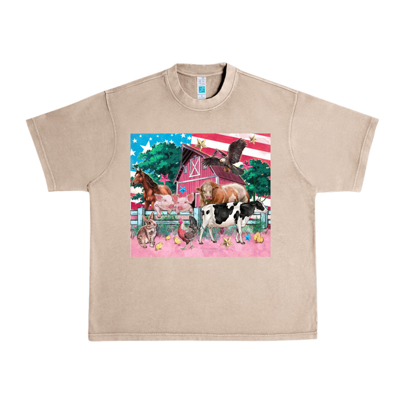 American Farm Animals Tumbler 4th Of July Urban Heavy Tee by FaDigitalArtStudio | Teevron