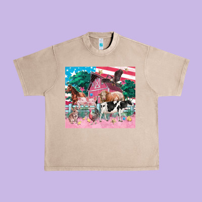 American Farm Animals Tumbler 4th Of July Urban Heavy Tee Designed By Fadigitalartstudio
