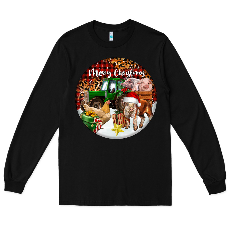 Merry Christmas Farm Animals Long Sleeve Tee by FaDigitalArtStudio | Teevron
