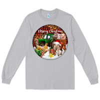 Moon Dust Merry Christmas Farm Animals Long Sleeve Tee - FaDigitalArtStudio