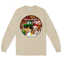 Mushroom Merry Christmas Farm Animals Long Sleeve Tee - FaDigitalArtStudio