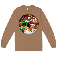 Toasted Coconut Merry Christmas Farm Animals Long Sleeve Tee - FaDigitalArtStudio