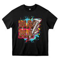 Black Mama Football lightning bolt Heavy Core Tee - HowdyJamesFarm