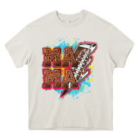 Cream Mama Football lightning bolt Heavy Core Tee - HowdyJamesFarm