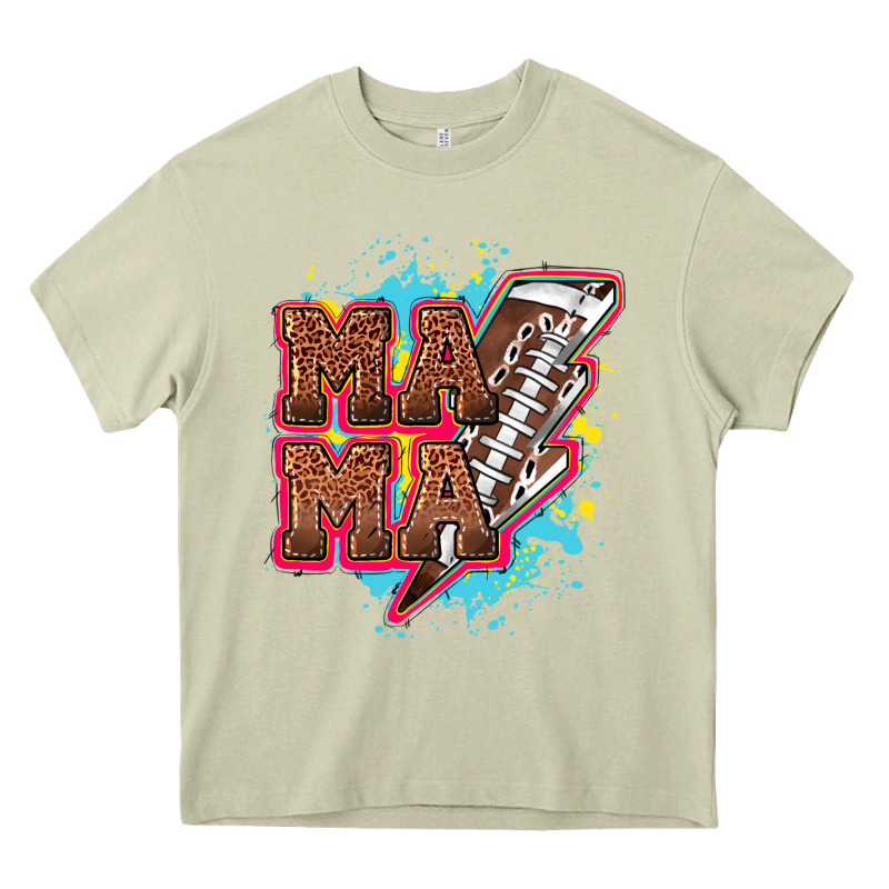 Mama Football Lightning Bolt Heavy Core Tee by HowdyJamesFarm | Teevron