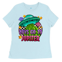 Baby Blue boys go to jupiter olıvıa Ladies Tee - OliviaCreatesArt