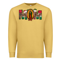 Antique Gold mexican flag our lady of guadalupe mom leopard Premium Sweatshirt - JahusDesignShop