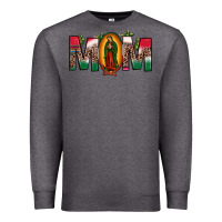 Charcoal Heather mexican flag our lady of guadalupe mom leopard Premium Sweatshirt - JahusDesignShop
