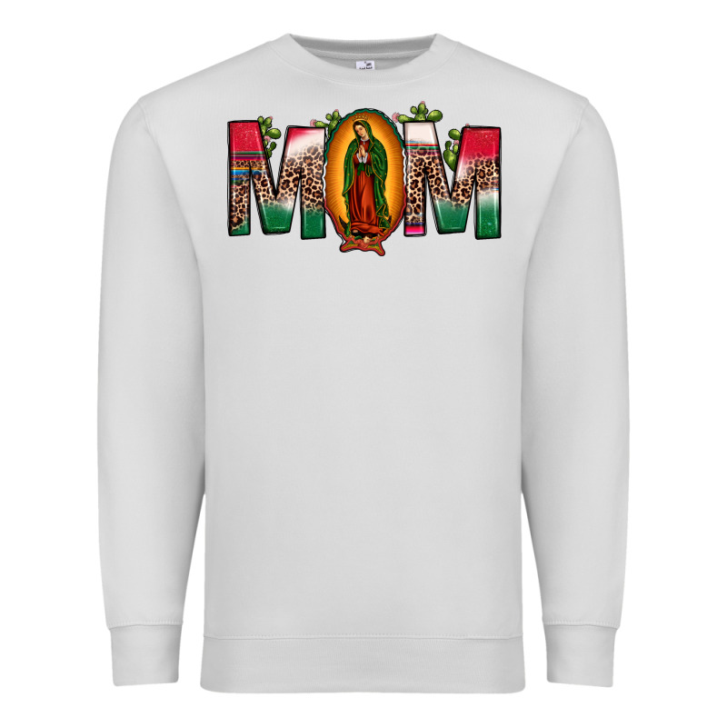 Mexican Flag Our Lady Of Guadalupe Mom Leopard Premium Sweatshirt by JahusDesignShop | Teevron
