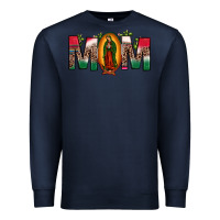 Navy mexican flag our lady of guadalupe mom leopard Premium Sweatshirt - JahusDesignShop