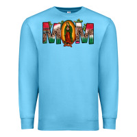 Ocean Blue mexican flag our lady of guadalupe mom leopard Premium Sweatshirt - JahusDesignShop