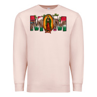 Pale Pink mexican flag our lady of guadalupe mom leopard Premium Sweatshirt - JahusDesignShop