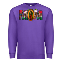 Purple mexican flag our lady of guadalupe mom leopard Premium Sweatshirt - JahusDesignShop