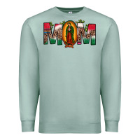 Seafoam mexican flag our lady of guadalupe mom leopard Premium Sweatshirt - JahusDesignShop