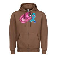 Cowboy Hat And Cancer Ribbon Zipper Hoodie | Teevron