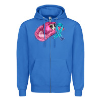 True Royal cowboy hat and cancer ribbon Zipper Hoodie - AdoDesignShop