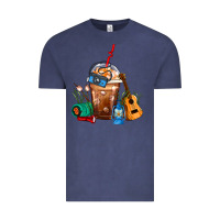 Vintage Denim Camping Frappe Coffee Vintage Tee - FaDigitalArtStudio