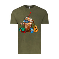 Vintage Olive Camping Frappe Coffee Vintage Tee - FaDigitalArtStudio