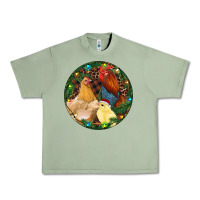 Oil Green Christmas Chick Family Urban Heavy Tee - RanaPortraitStore