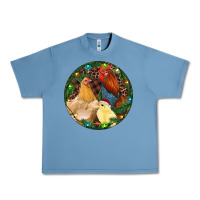 Pebble Blue Christmas Chick Family Urban Heavy Tee - RanaPortraitStore