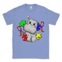 Colony Blue autism hippopotamus Classic Tee - CowGirlArtShop