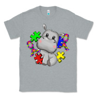 Heather Grey autism hippopotamus Classic Tee - CowGirlArtShop