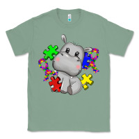 Sage autism hippopotamus Classic Tee - CowGirlArtShop