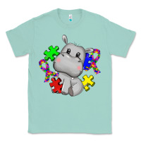 Seafoam autism hippopotamus Classic Tee - CowGirlArtShop
