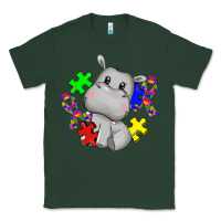 Sports Green autism hippopotamus Classic Tee - CowGirlArtShop