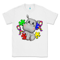 White autism hippopotamus Classic Tee - CowGirlArtShop