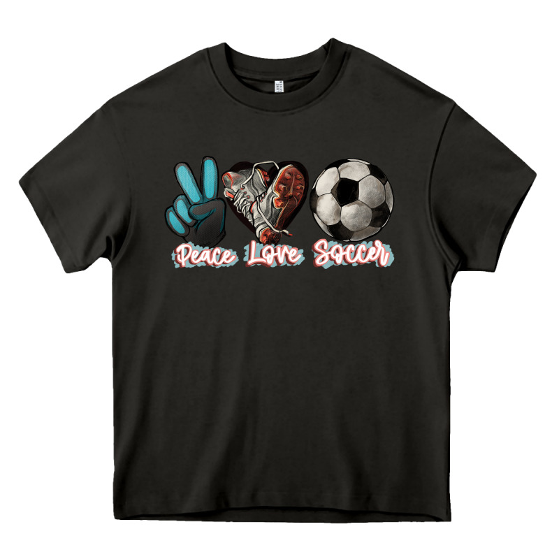 Peace Love Soccer Heavy Core Tee by HowdyJamesFarm | Teevron