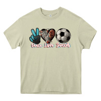 Mossy Peace love Soccer Heavy Core Tee - HowdyJamesFarm