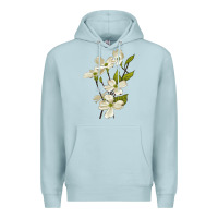 Blue Mist American Dogwood Flower Illustrations Premium Hoodie - LillyAllenDesigns