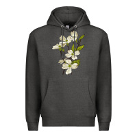Charcoal Heather American Dogwood Flower Illustrations Premium Hoodie - LillyAllenDesigns