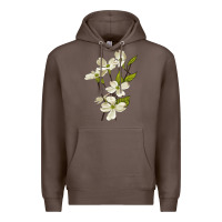 Coffee American Dogwood Flower Illustrations Premium Hoodie - LillyAllenDesigns
