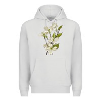 Dove Grey American Dogwood Flower Illustrations Premium Hoodie - LillyAllenDesigns