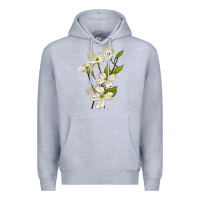 Heather Grey American Dogwood Flower Illustrations Premium Hoodie - LillyAllenDesigns