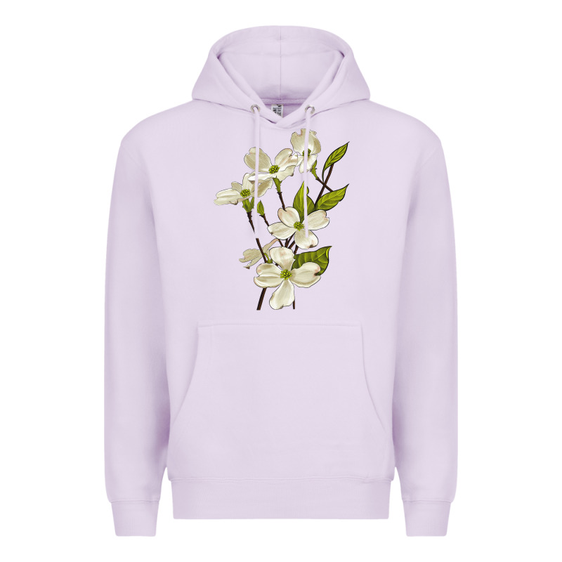American Dogwood Flower Illustrations Premium Hoodie by LillyAllenDesigns | Teevron