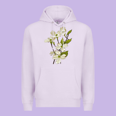 American Dogwood Flower Illustrations Premium Hoodie Designed By Lillyallendesigns