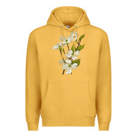 Mustard American Dogwood Flower Illustrations Premium Hoodie - LillyAllenDesigns