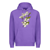 Purple American Dogwood Flower Illustrations Premium Hoodie - LillyAllenDesigns