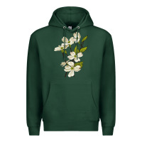 Sports Green American Dogwood Flower Illustrations Premium Hoodie - LillyAllenDesigns