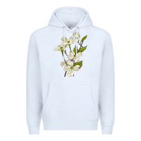 White American Dogwood Flower Illustrations Premium Hoodie - LillyAllenDesigns
