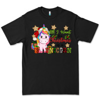 Black all i want for christmas is a unicorn Premium Tee - CowGirlArtShop